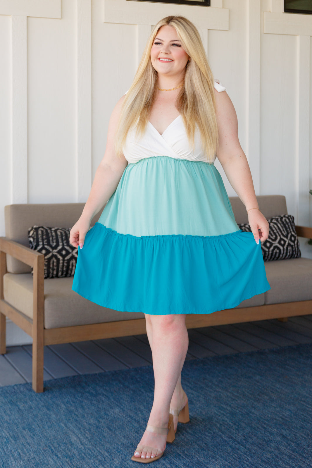 Blue Skies Tiered Dress