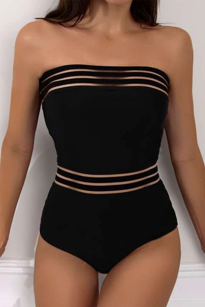 Vacation Classic Solid Patchwork Swimwears