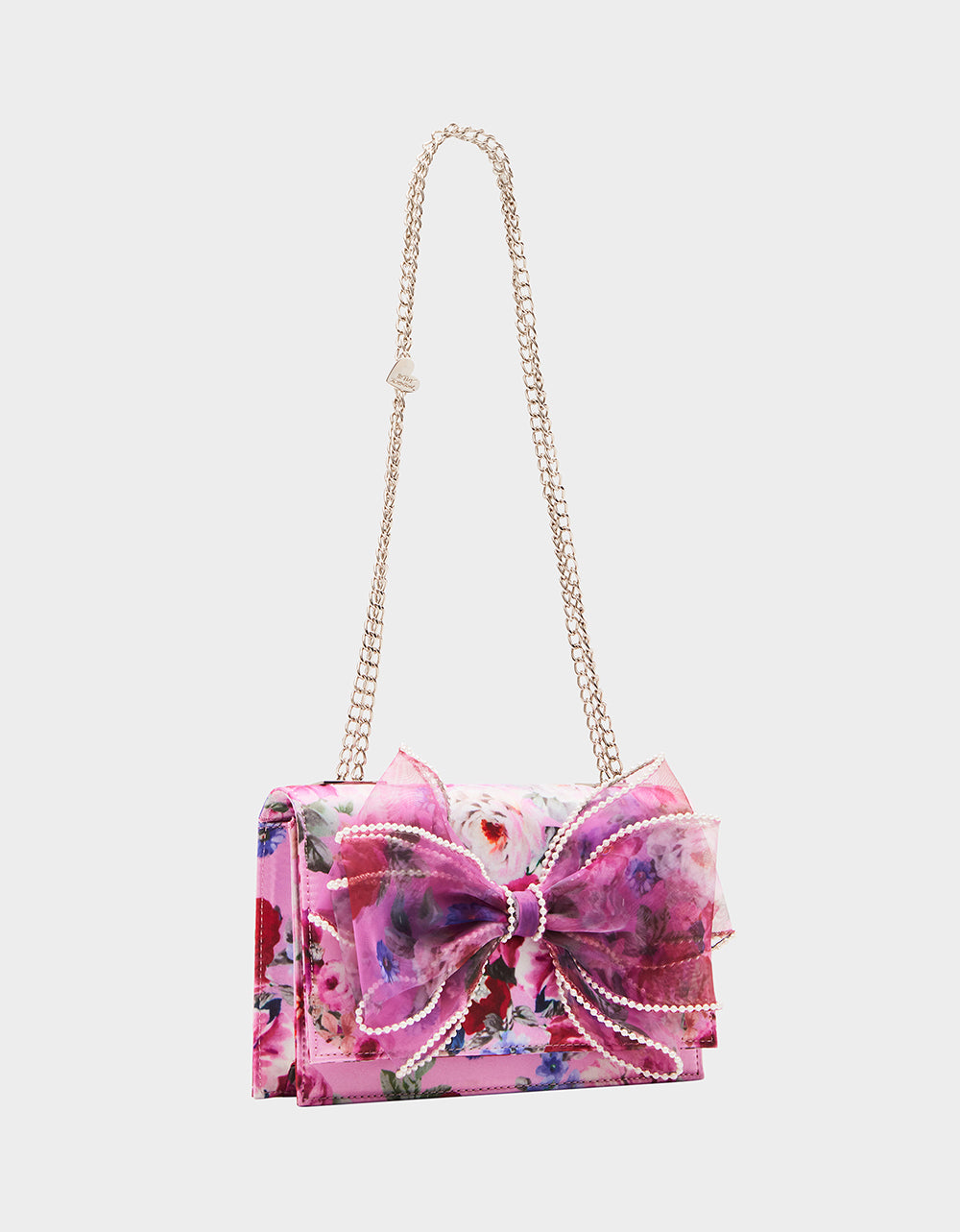 PEARL TRIMMED BOW BAG PINK