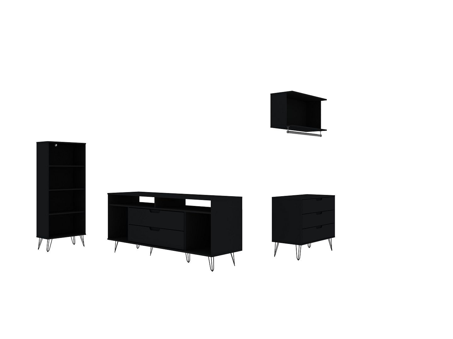 Rockefeller 4-Piece TV Stand Living Room Set