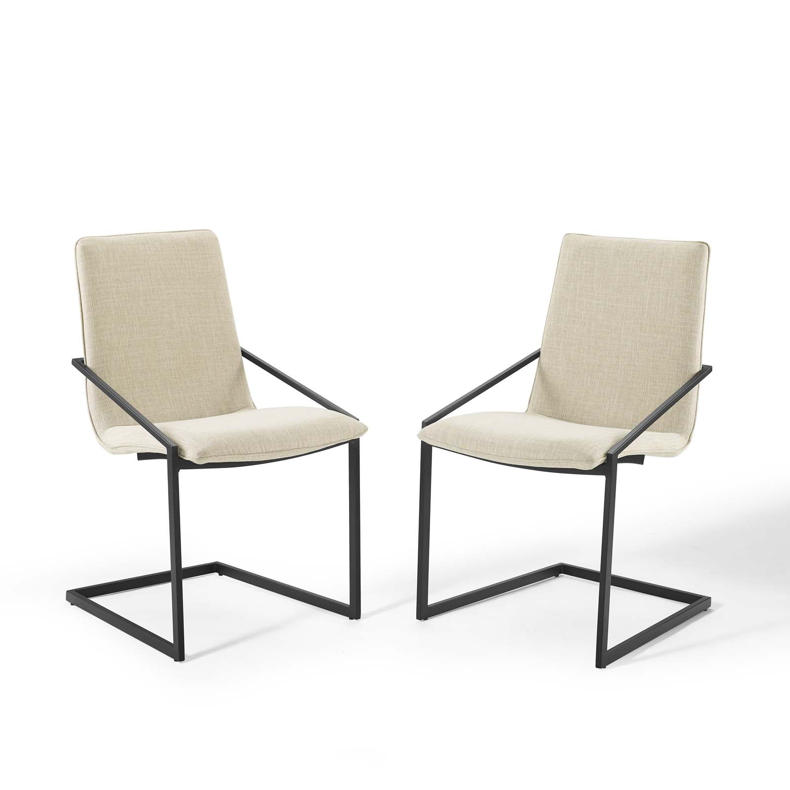 Pitch Dining Armchair Upholstered Fabric Set of 2