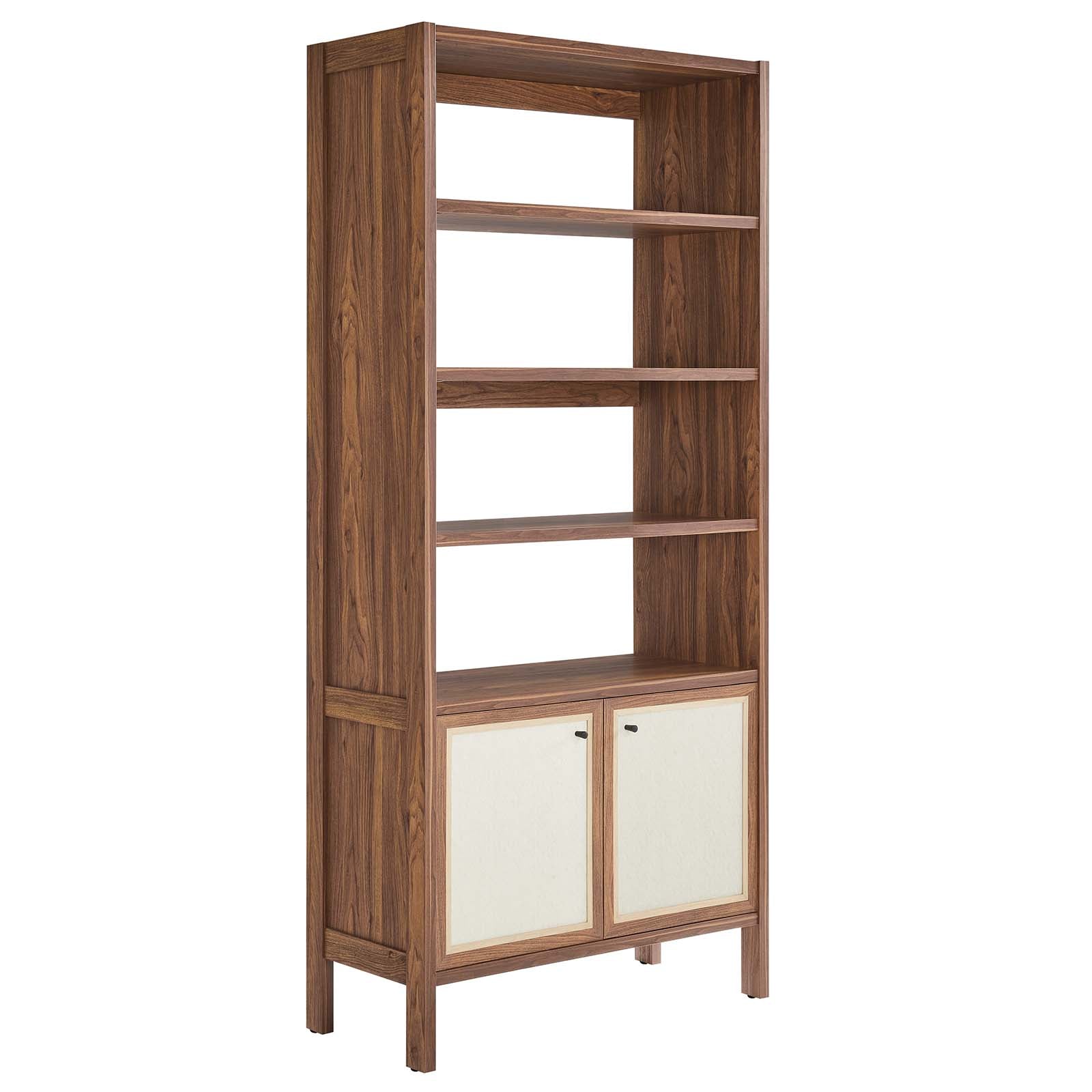 Capri 4-Shelf Wood Grain Bookcase