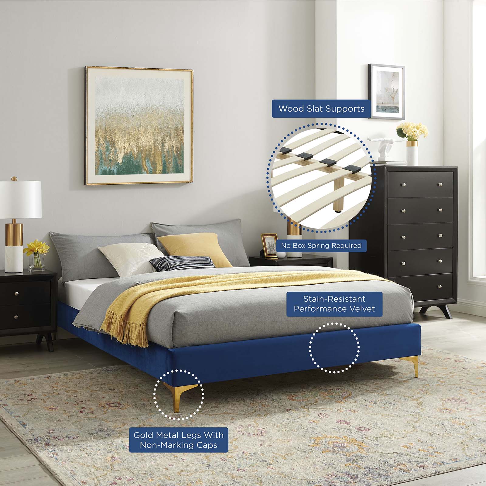 Liva Performance Velvet King Bed