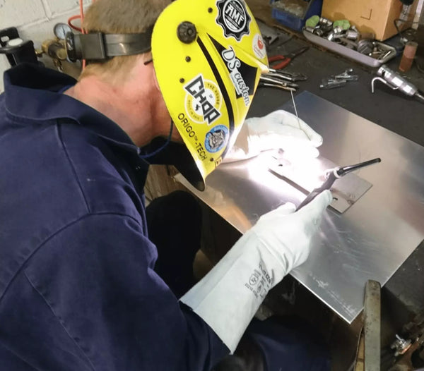 tig welding the material