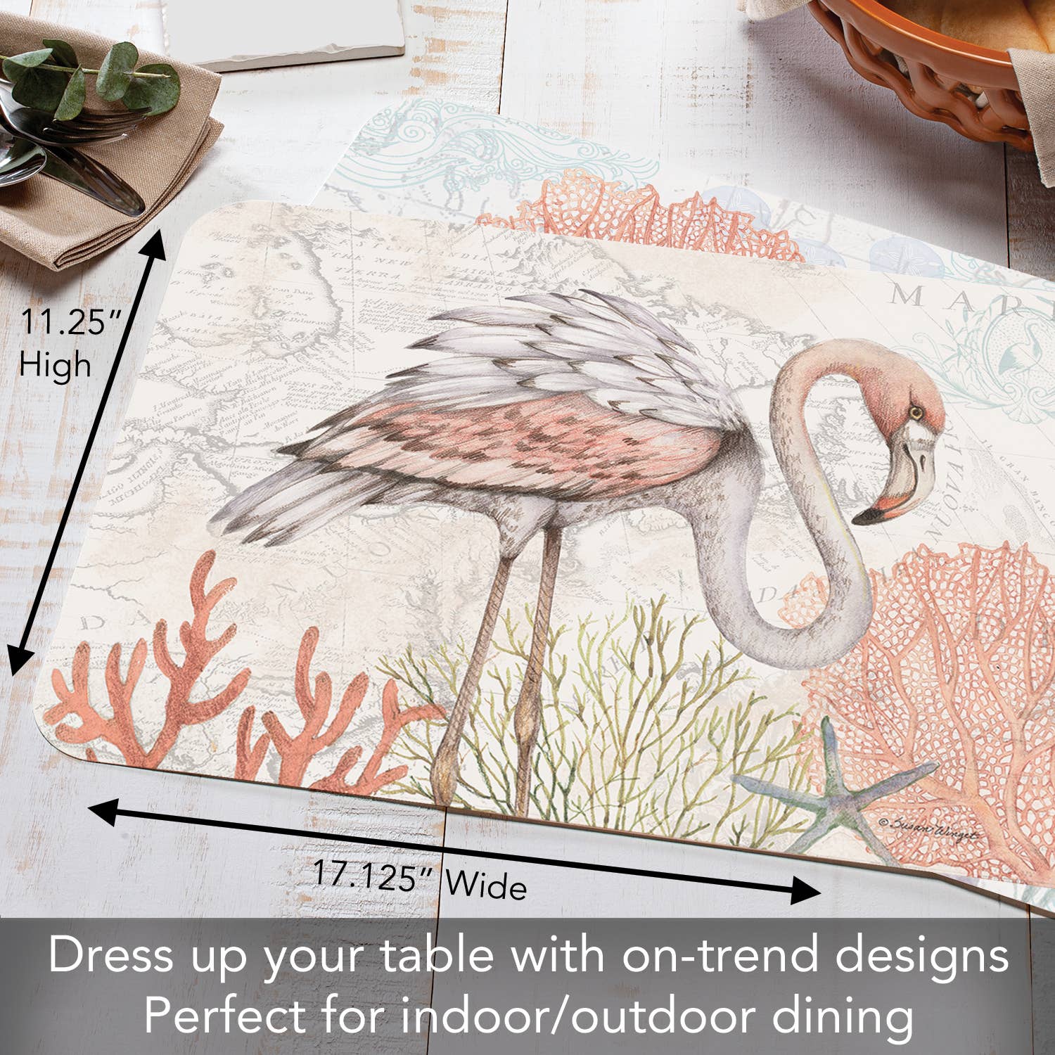 Shoreline Reversible Rectangular Plastic Placemat