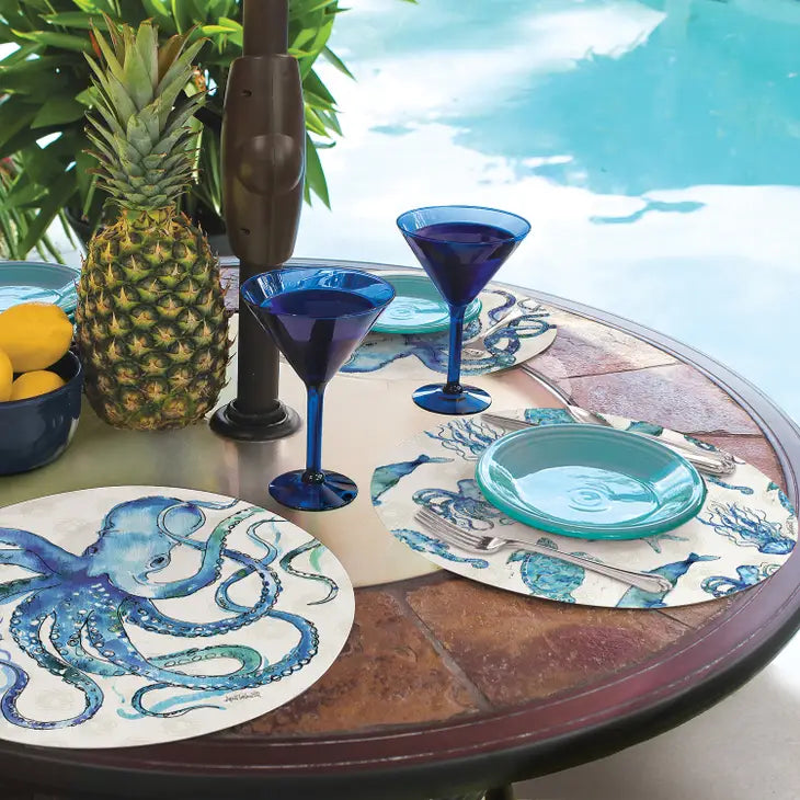 Deep Sea Reversible Round Plastic Placemat