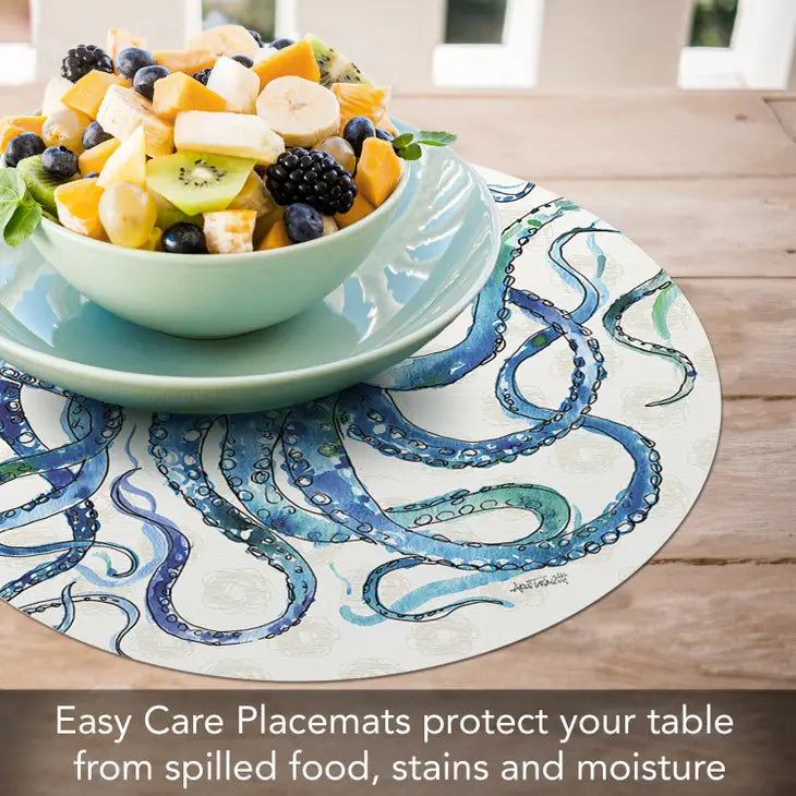 Deep Sea Reversible Round Plastic Placemat