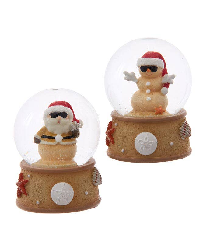 BEACH SNOWMAN OR SANTA SNOWGLOBE