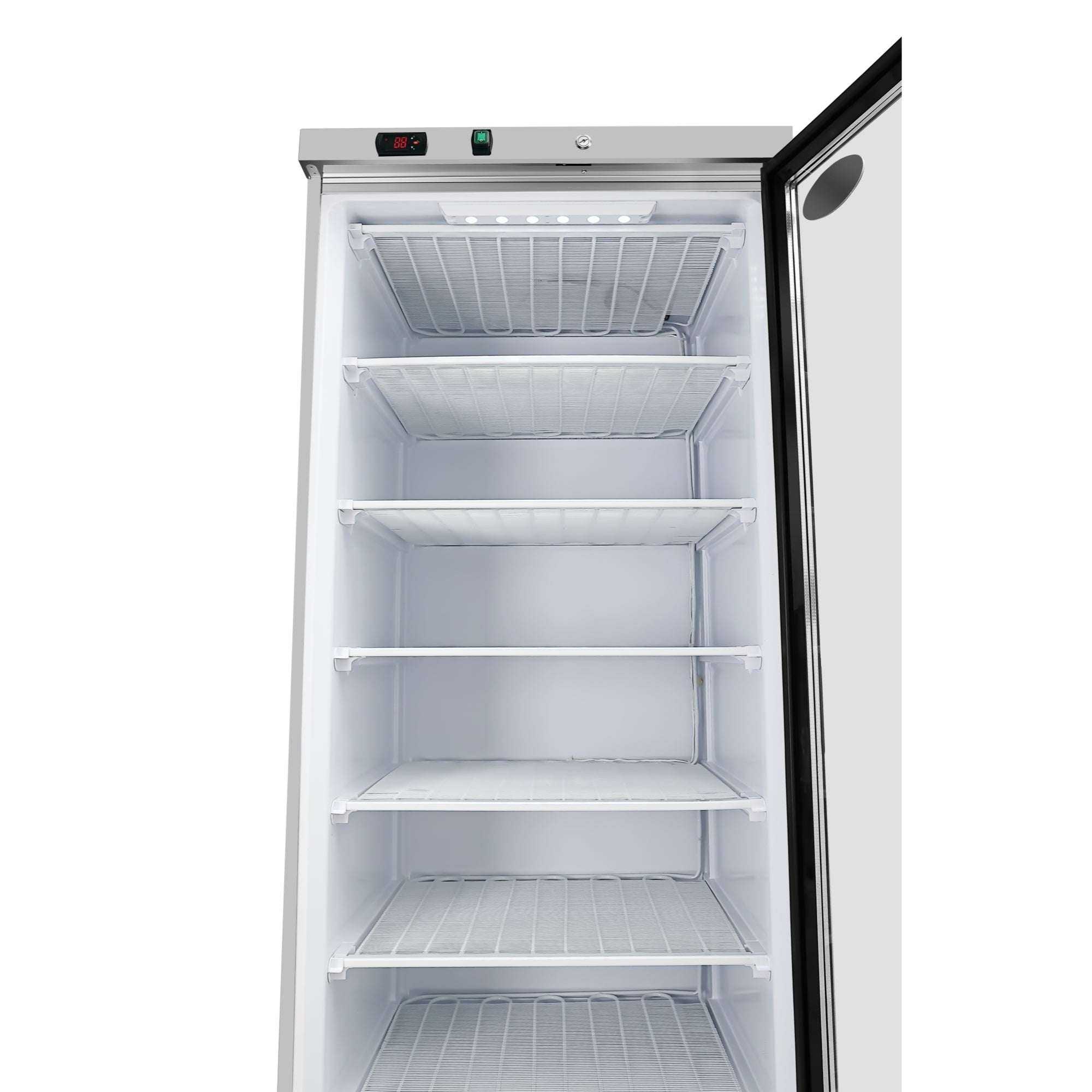 21 Cu. Ft. Commercial Freezer with Glass Door in Stainless Steel - Manual Defrost (KM-FMD20SGD)