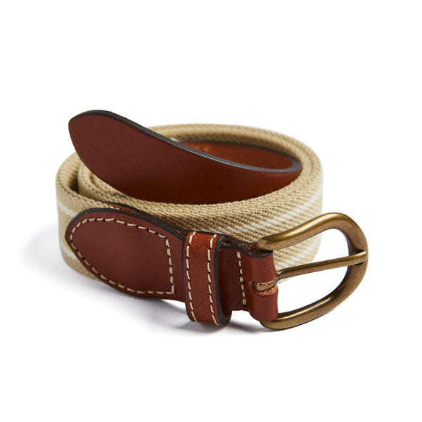 beige and ivory striped belt - belt & braces - pepa and co