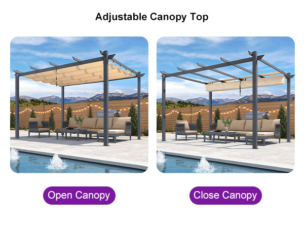 PURPLE LEAF Retractable Pergola