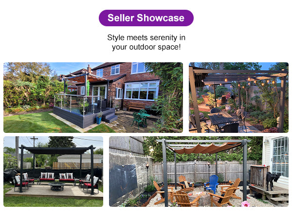 PURPLE LEAF Retractable Pergola
