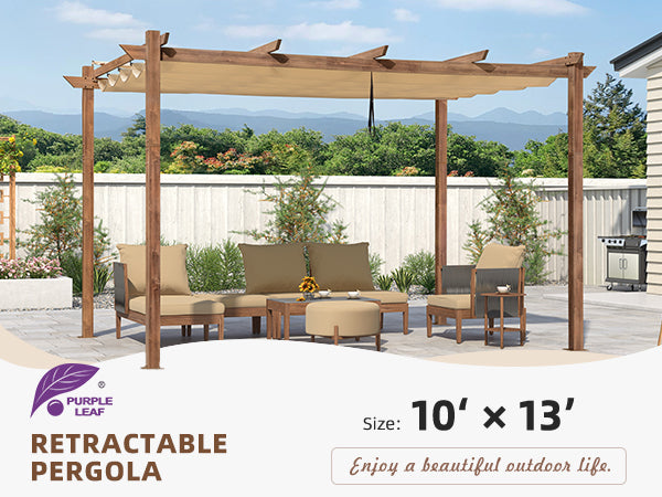 PURPLE LEAF Retractable Pergola