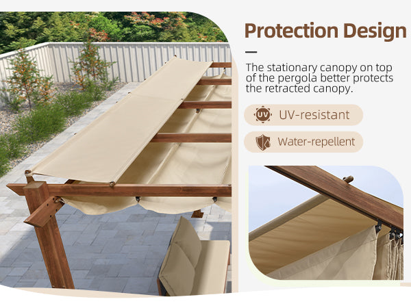 PURPLE LEAF Retractable Pergola