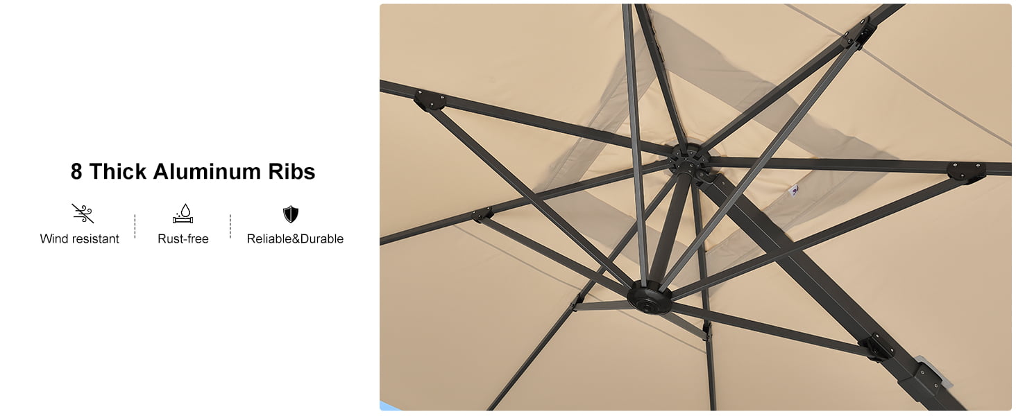 PURPLE-LEAF-Patio Sydney Style Umbrella-Eight-Aluminum-Ribs