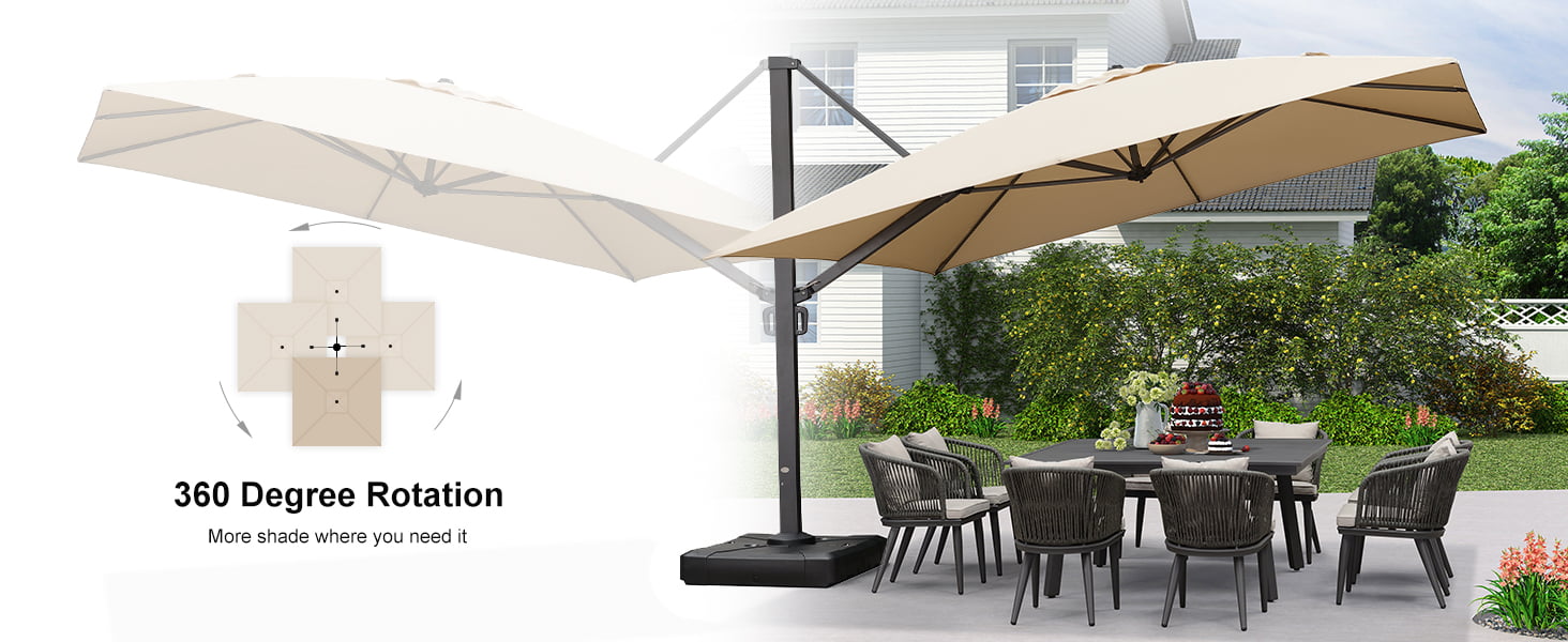 PURPLE-LEAF-Patio Sydney Style Umbrella-360-Degree-Rotation
