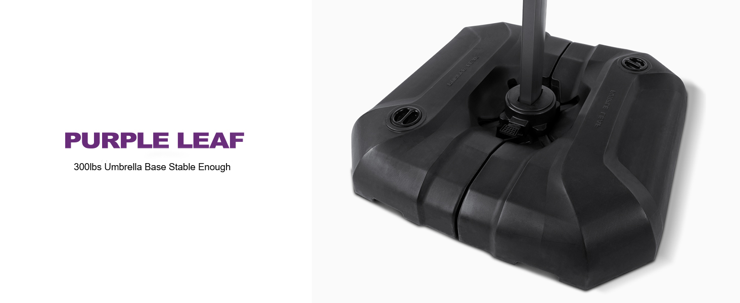 OPEN BOX I PURPLE LEAF Economical Offset Patio Umbrella Base 300 Lbs, ZY04BSSBL-150