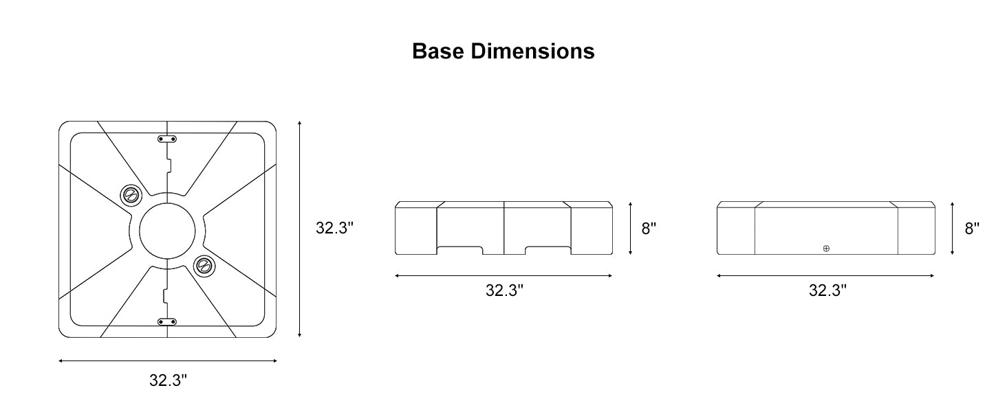 PURPLE-LEAF-ZYCJBASE-1N-Base-Dimensions