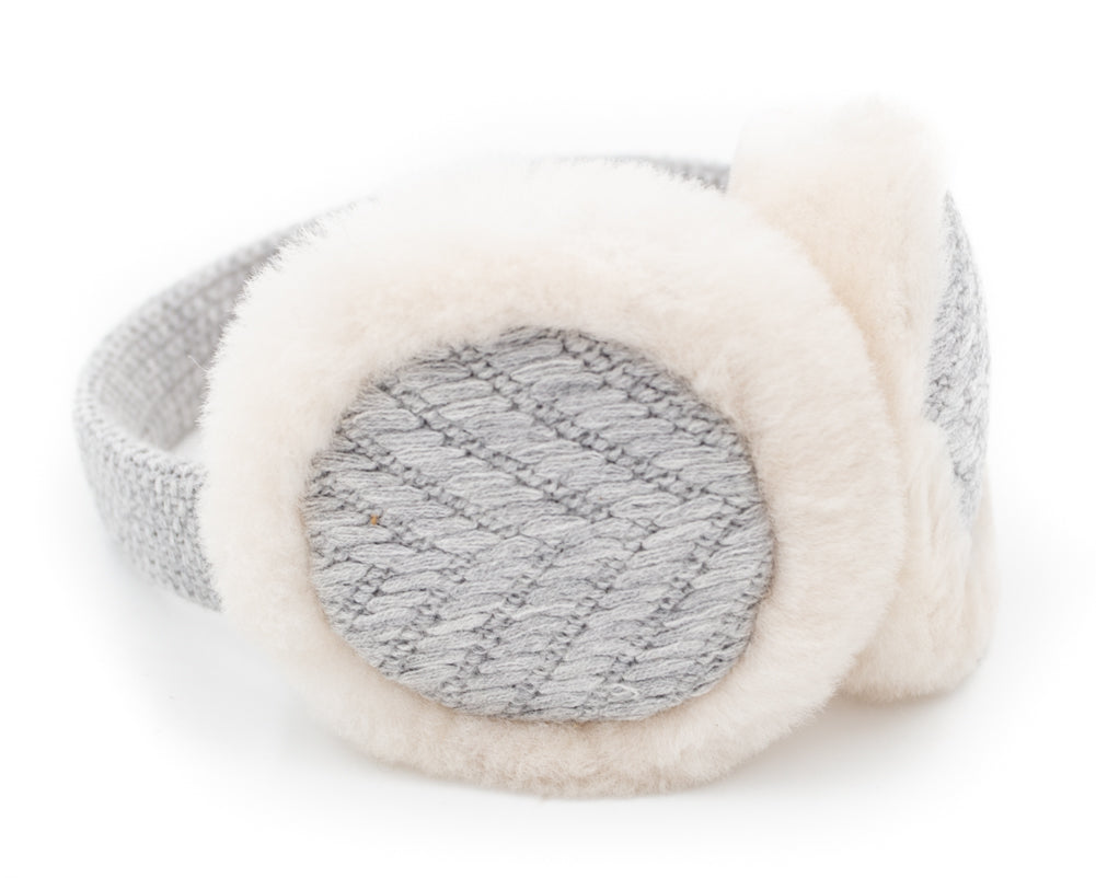 Textured Wired Knit Earmuff in Sterling Heather  by UGG