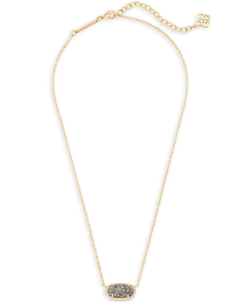 Elisa Short Pendant Necklace Gold Platinum Drusy by Kendra Scott