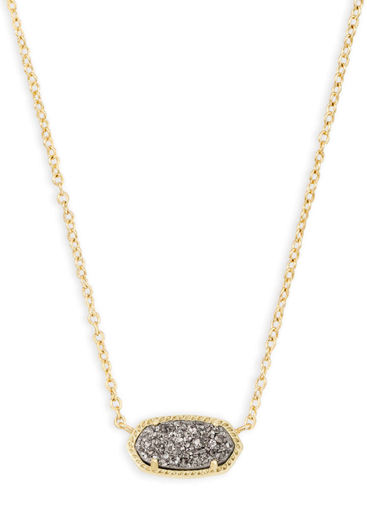 Elisa Short Pendant Necklace Gold Platinum Drusy by Kendra Scott