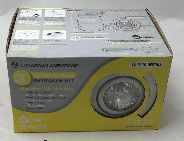 Lithonia Lighting 3 in. GU10 Nickel Gimbal Recessed Kit Damaged Box