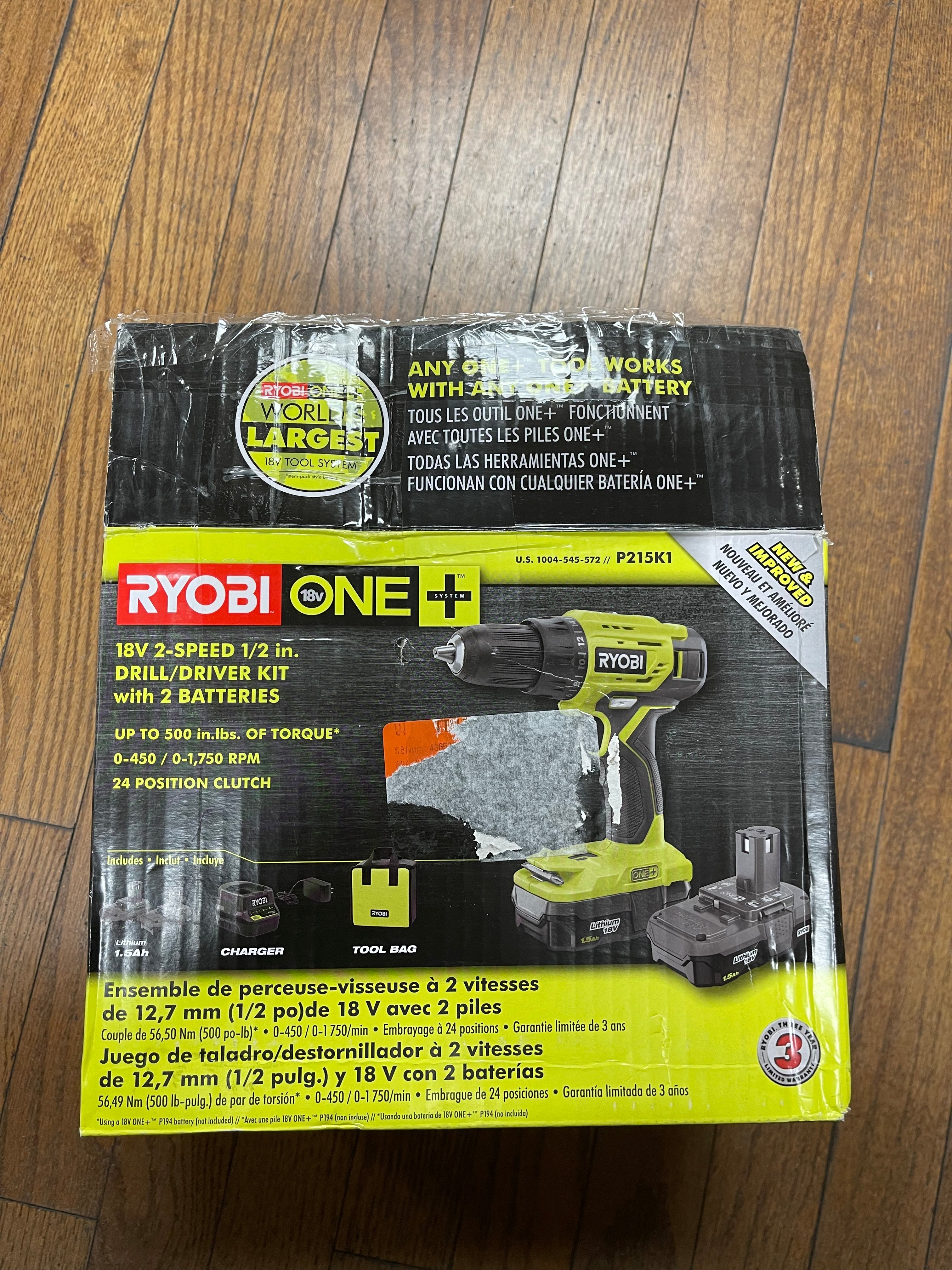 Ryobi ONE+ 18V Cordless 1/4 in. Impact Driver Kit Damaged Box