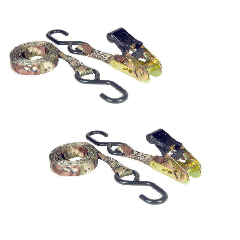 Camouflage Buckle Ratchet Tie Downs 2x20