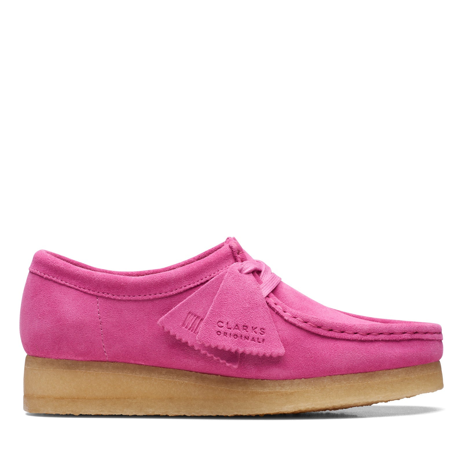 Clarks Wallabee 26169914 Womens Pink Leather Oxfords & Lace Ups Casual Shoes
