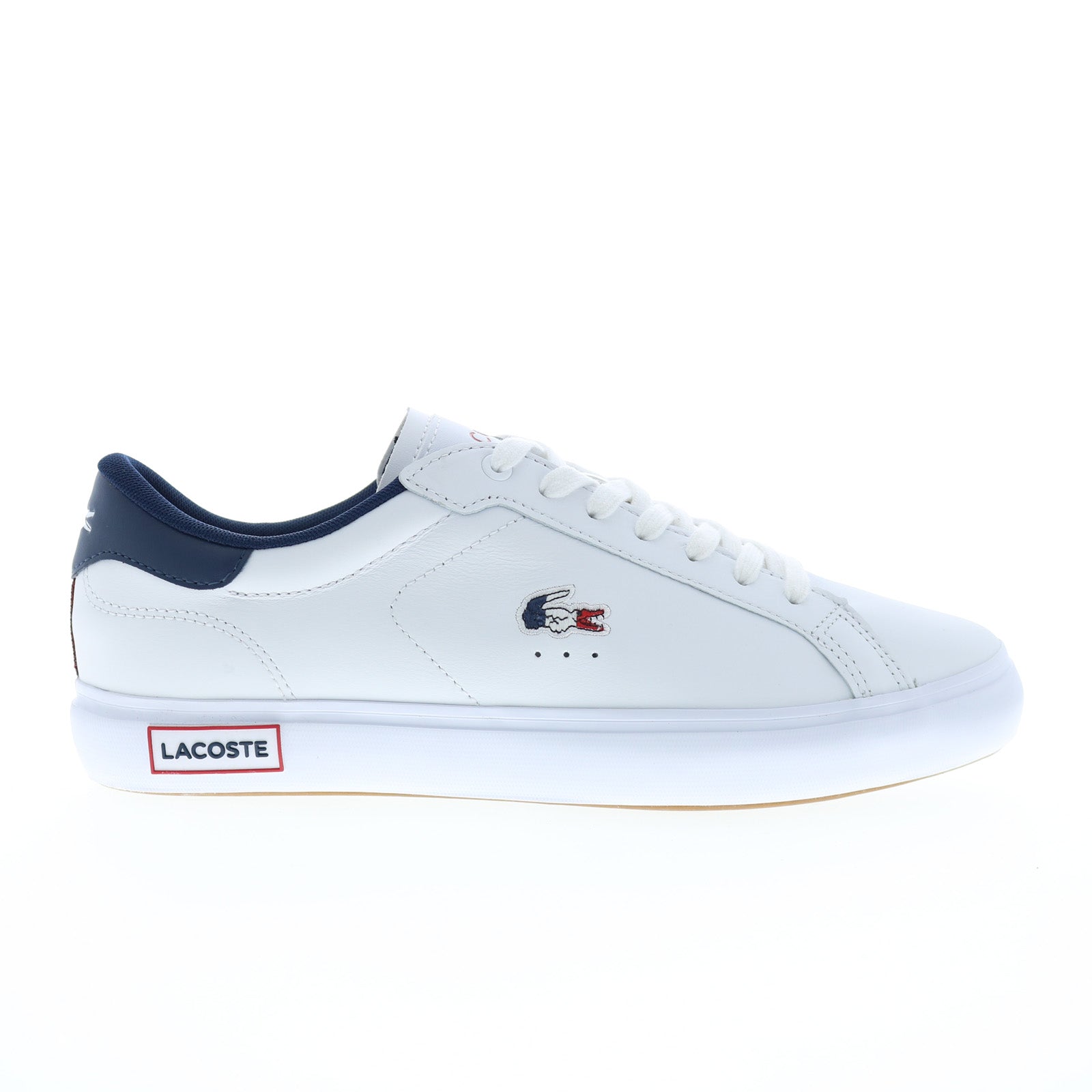 Lacoste Powercourt Tri 22 1 SMA Mens White Leather Lifestyle Sneakers Shoes