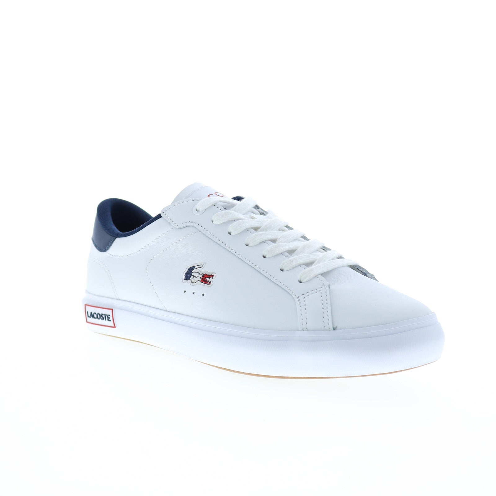 Lacoste Powercourt Tri 22 1 SMA Mens White Leather Lifestyle Sneakers Shoes