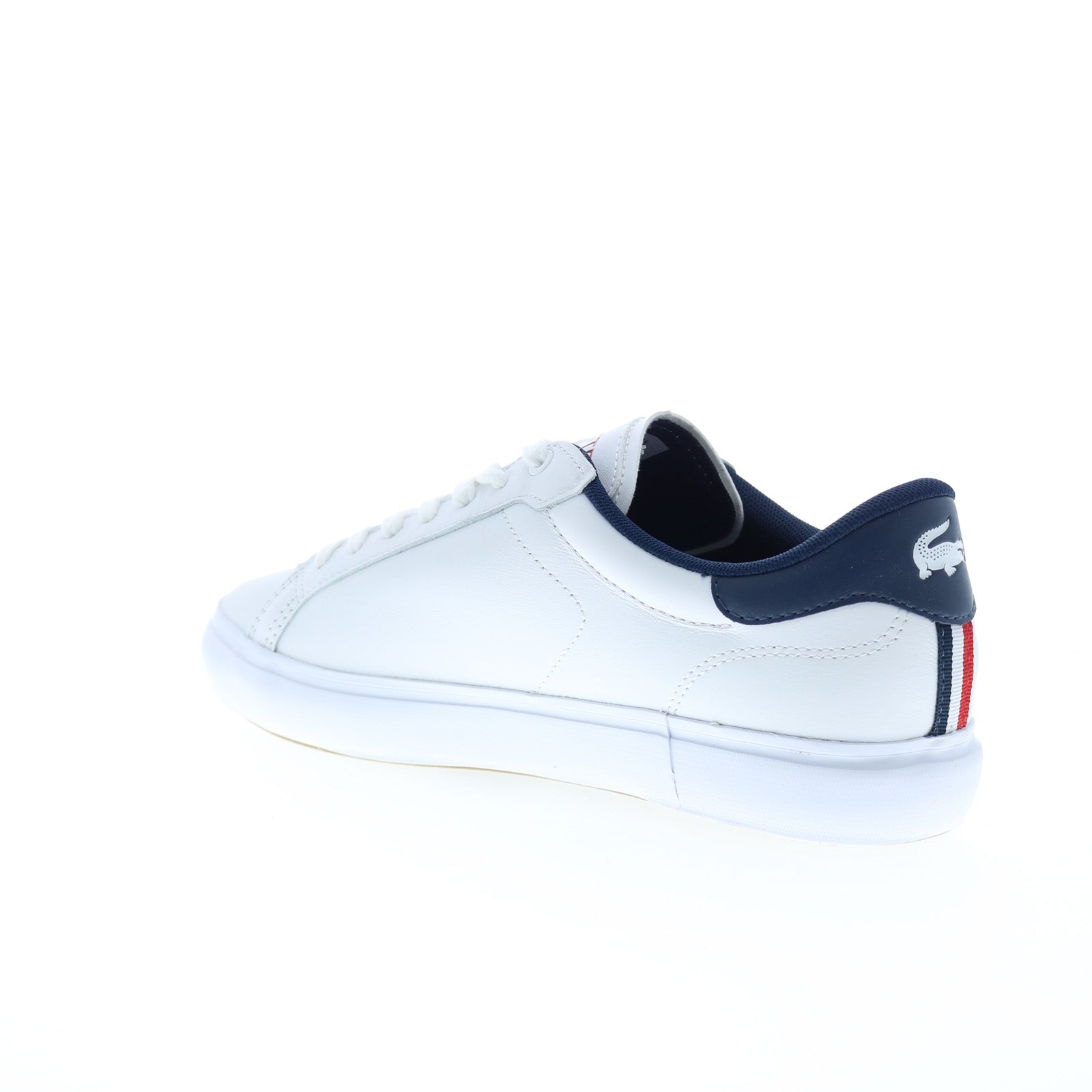 Lacoste Powercourt Tri 22 1 SMA Mens White Leather Lifestyle Sneakers Shoes