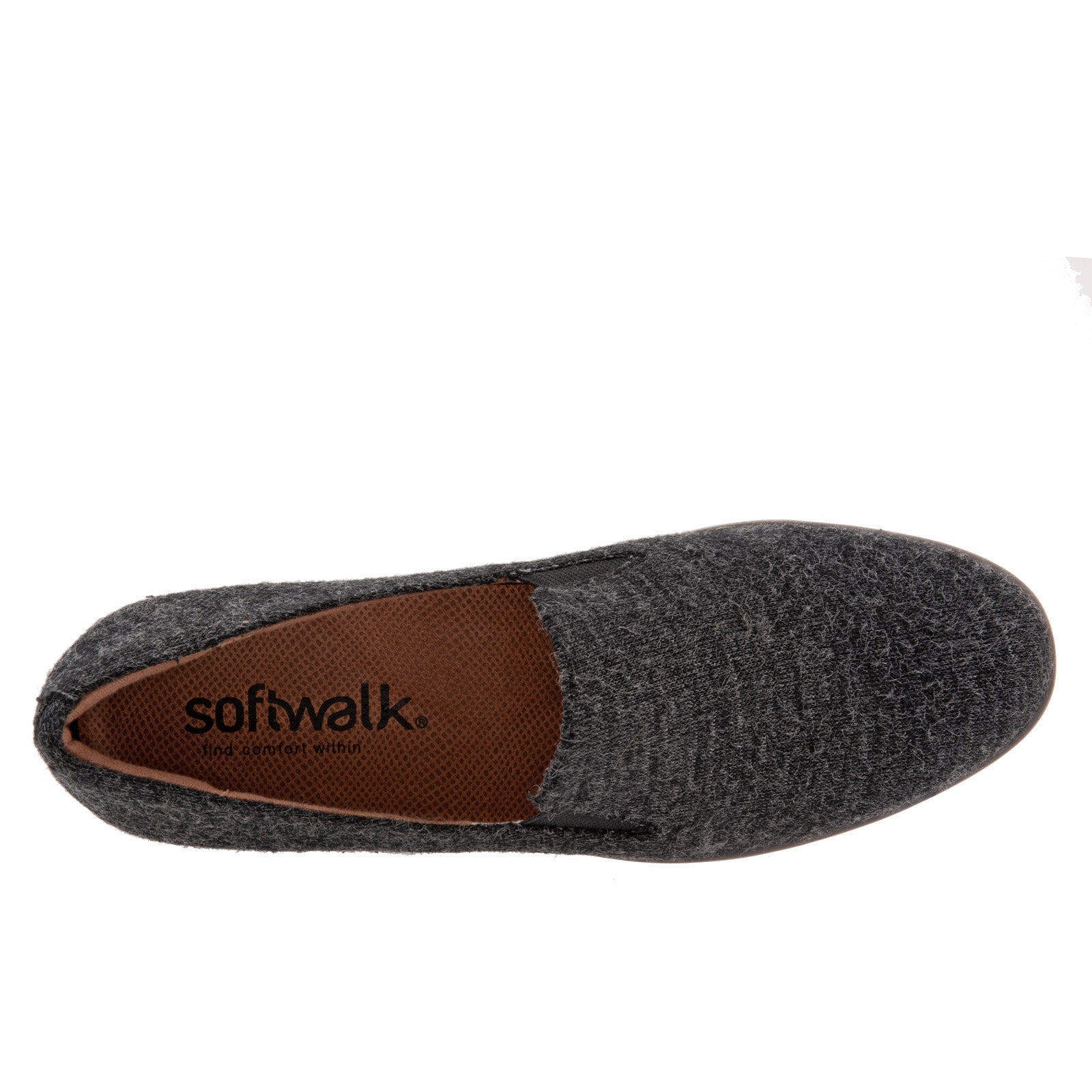 Softwalk Whistle S1810-058 Womens Gray Narrow Canvas Loafer Flats Shoes