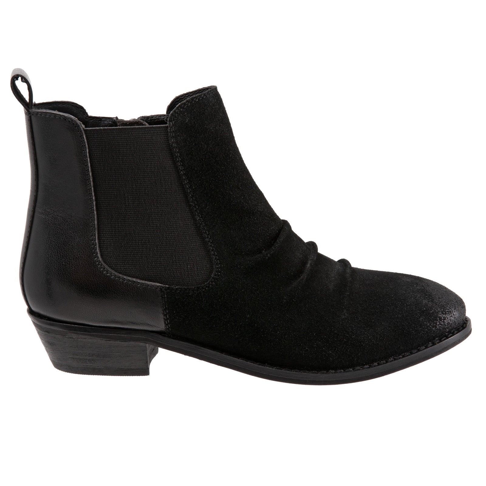 Softwalk Rockford S2058-003 Womens Black Wide Suede Ankle & Booties Boots