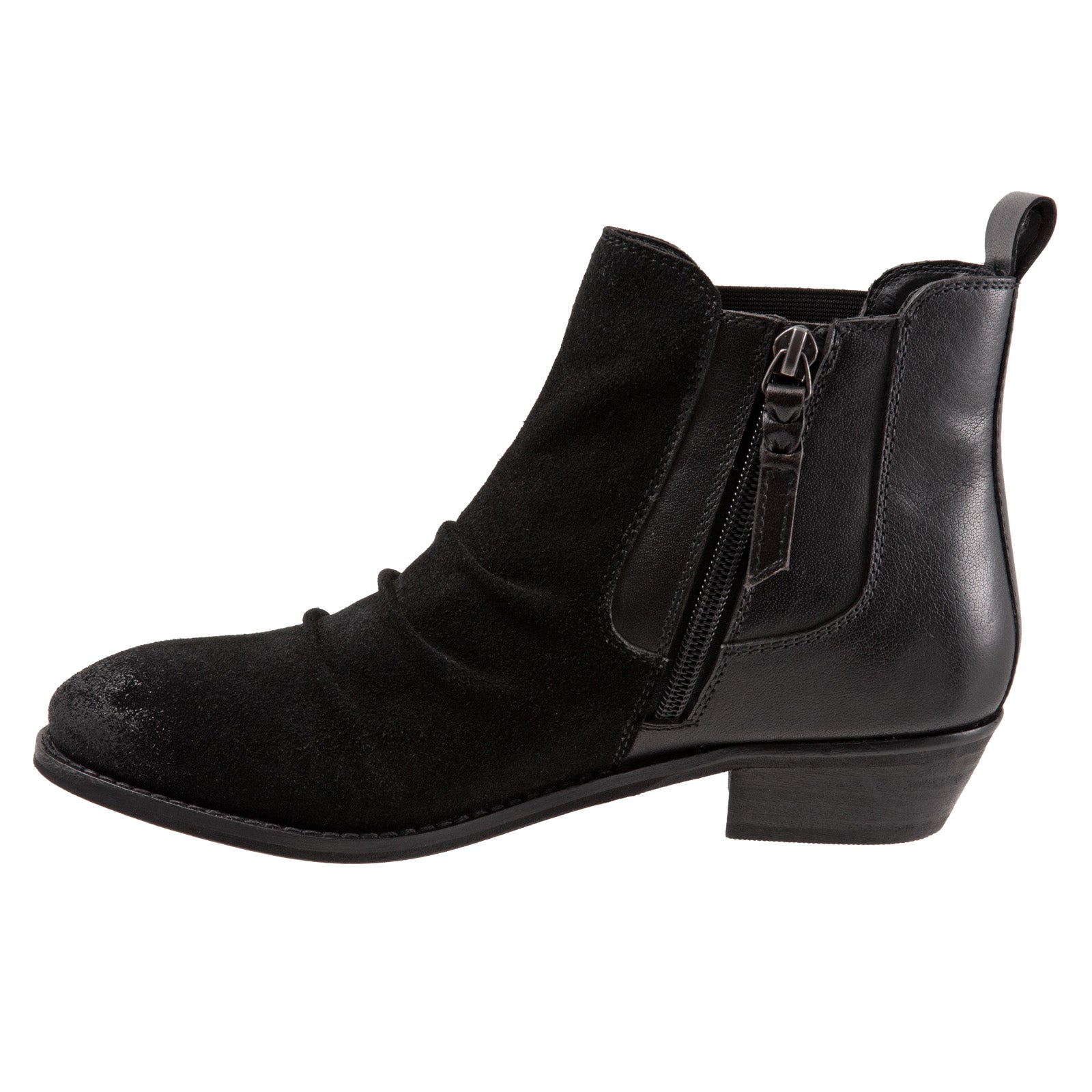 Softwalk Rockford S2058-003 Womens Black Wide Suede Ankle & Booties Boots