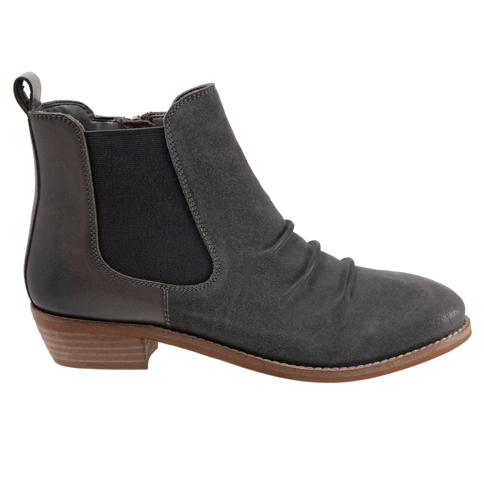 Softwalk Rockford S2058-097 Womens Gray Wide Suede Ankle & Booties Boots