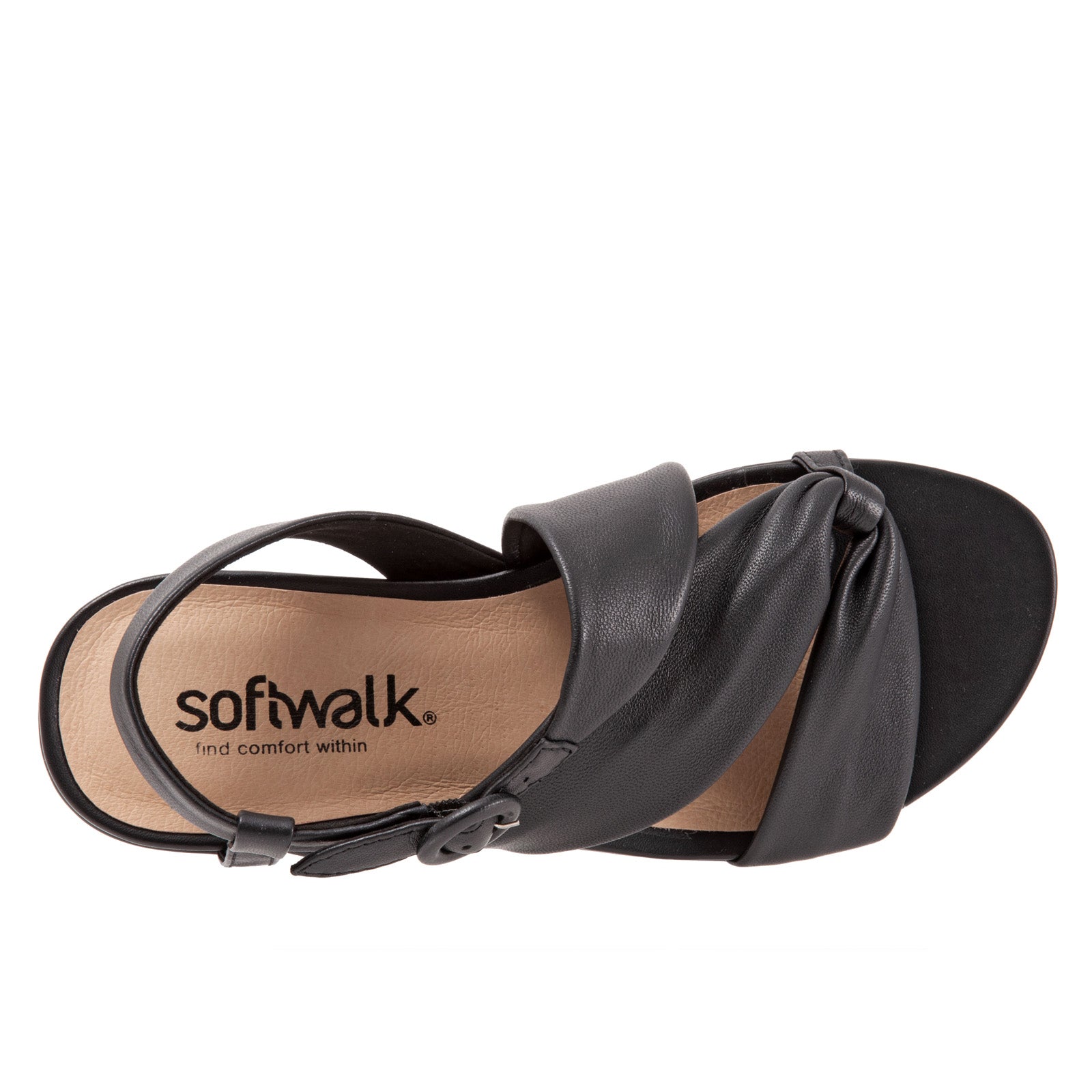 Softwalk Tieli S2109-001 Womens Black Extra Wide Strap Sandals Shoes