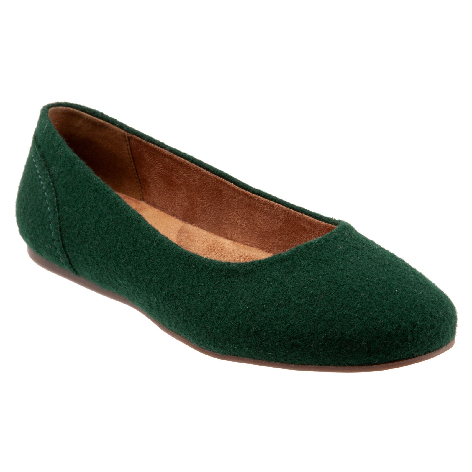 Softwalk Shiraz S2160-335 Womens Green Suede Slip On Ballet Flats Shoes