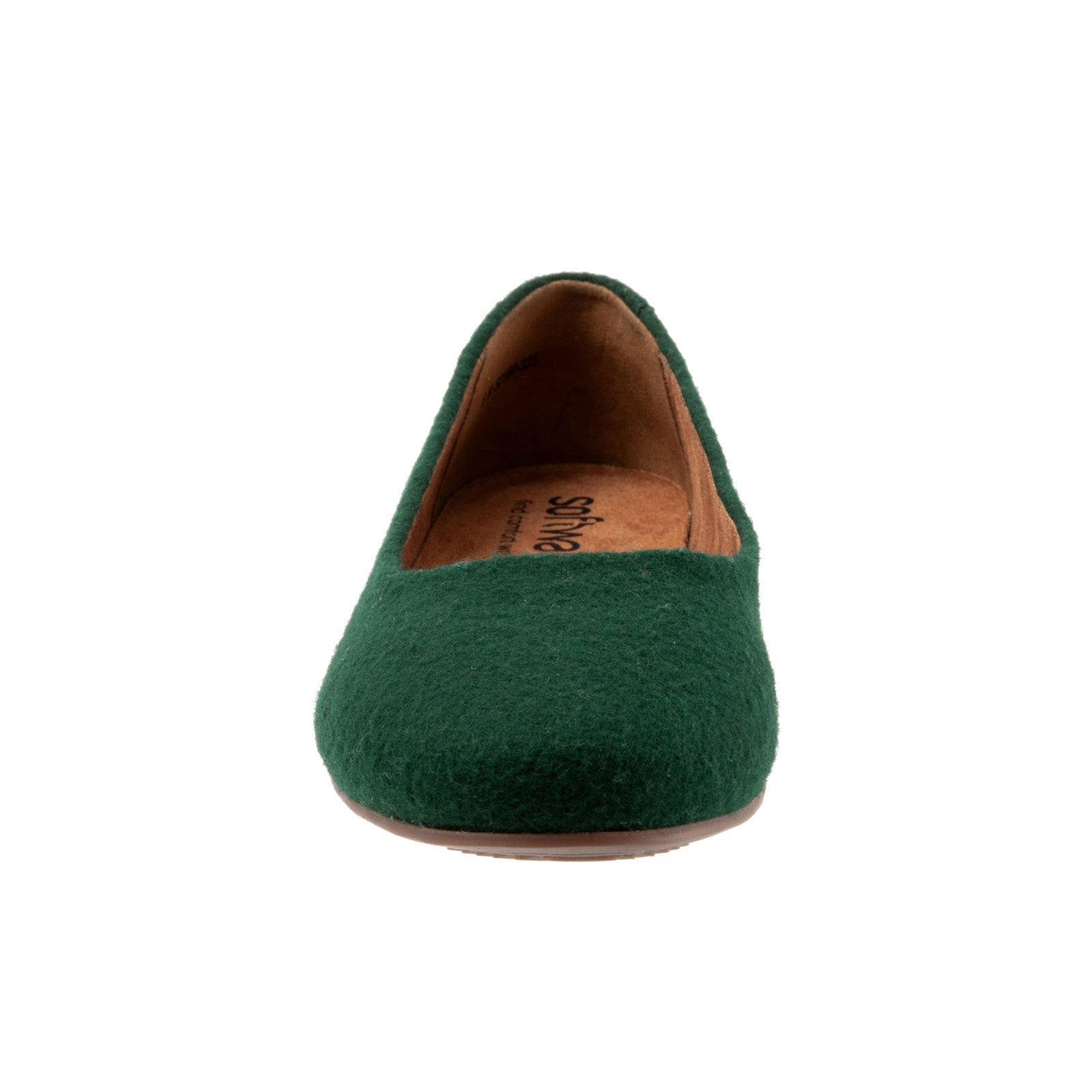 Softwalk Shiraz S2160-335 Womens Green Wide Suede Ballet Flats Shoes