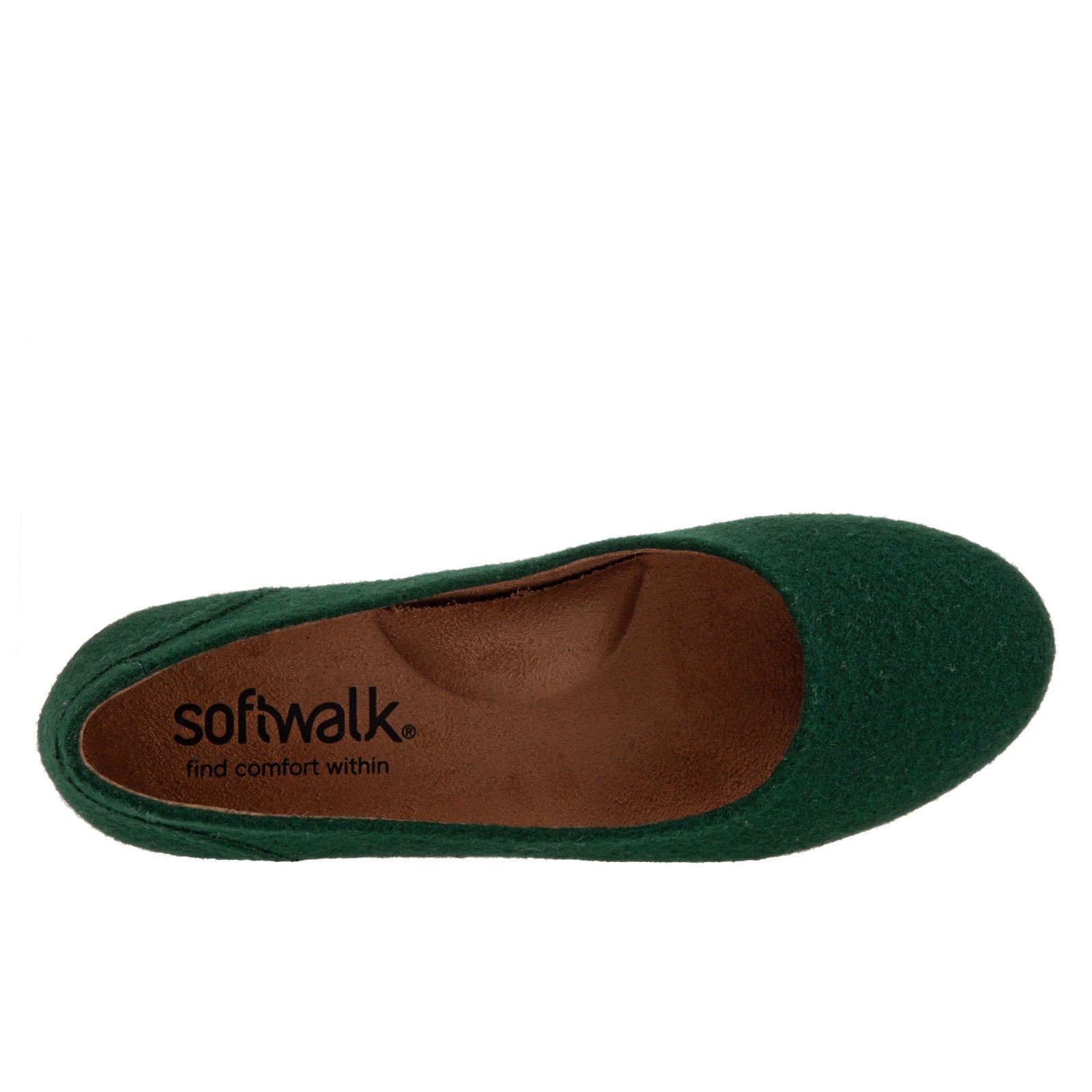 Softwalk Shiraz S2160-335 Womens Green Wide Suede Ballet Flats Shoes