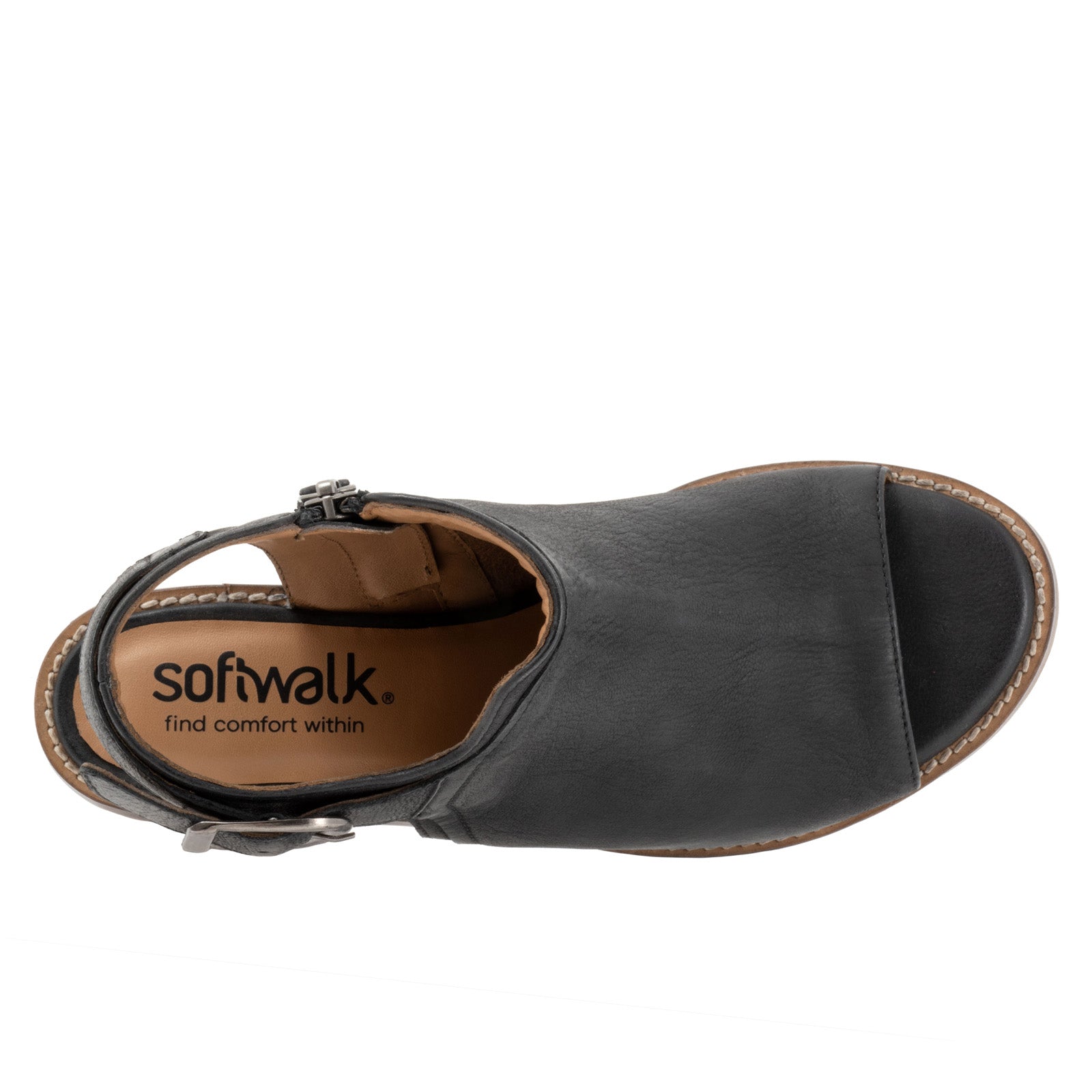 Softwalk Novara S2314-004 Womens Black Narrow Leather Heeled Sandals Boots