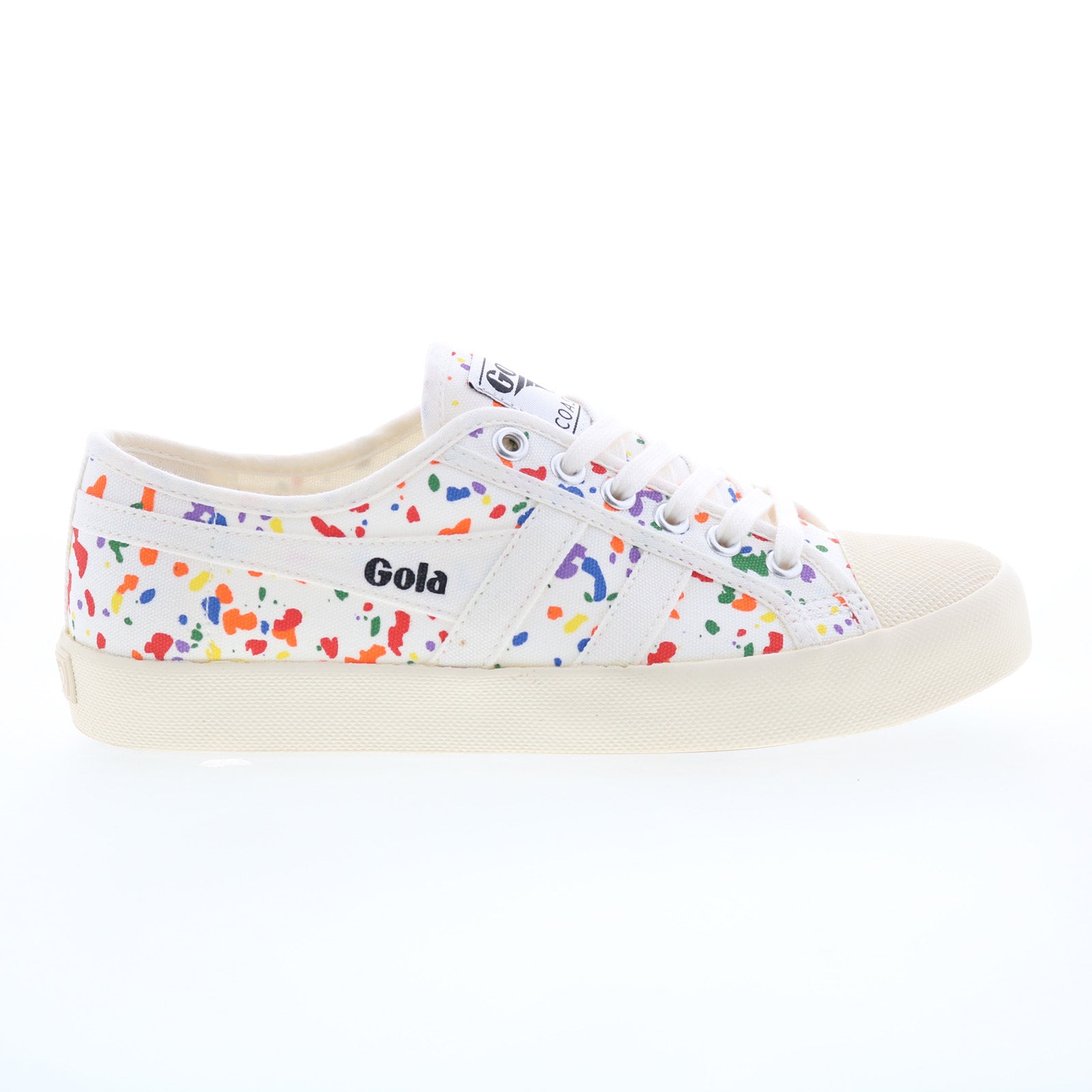 Gola Coaster Splatter CLB014 Womens Beige Canvas Lifestyle Sneakers Shoes