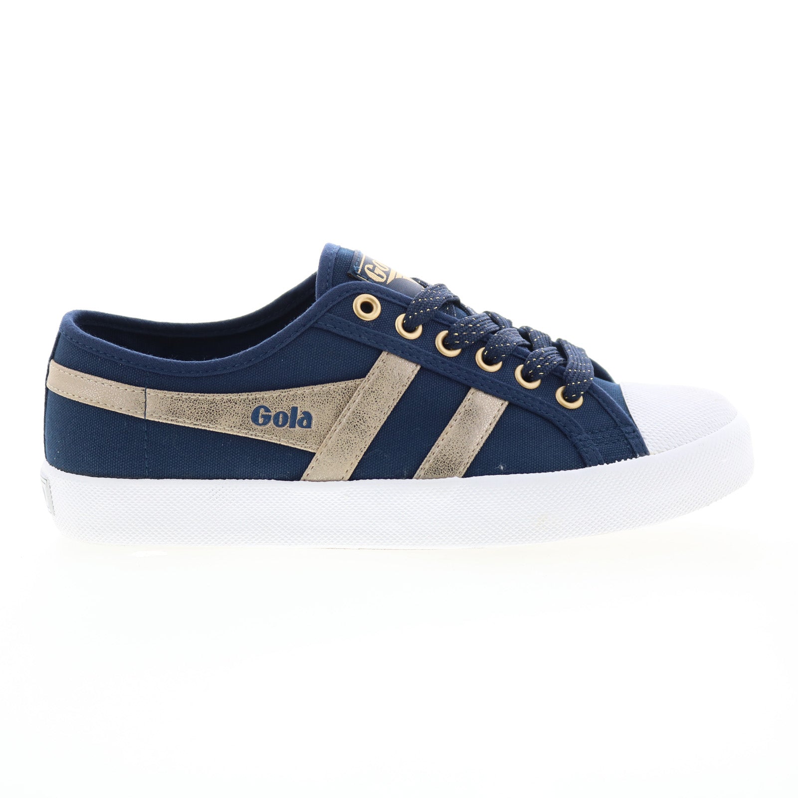 Gola Coaster CLA561 Womens Blue Canvas Lace Up Lifestyle Sneakers Shoes