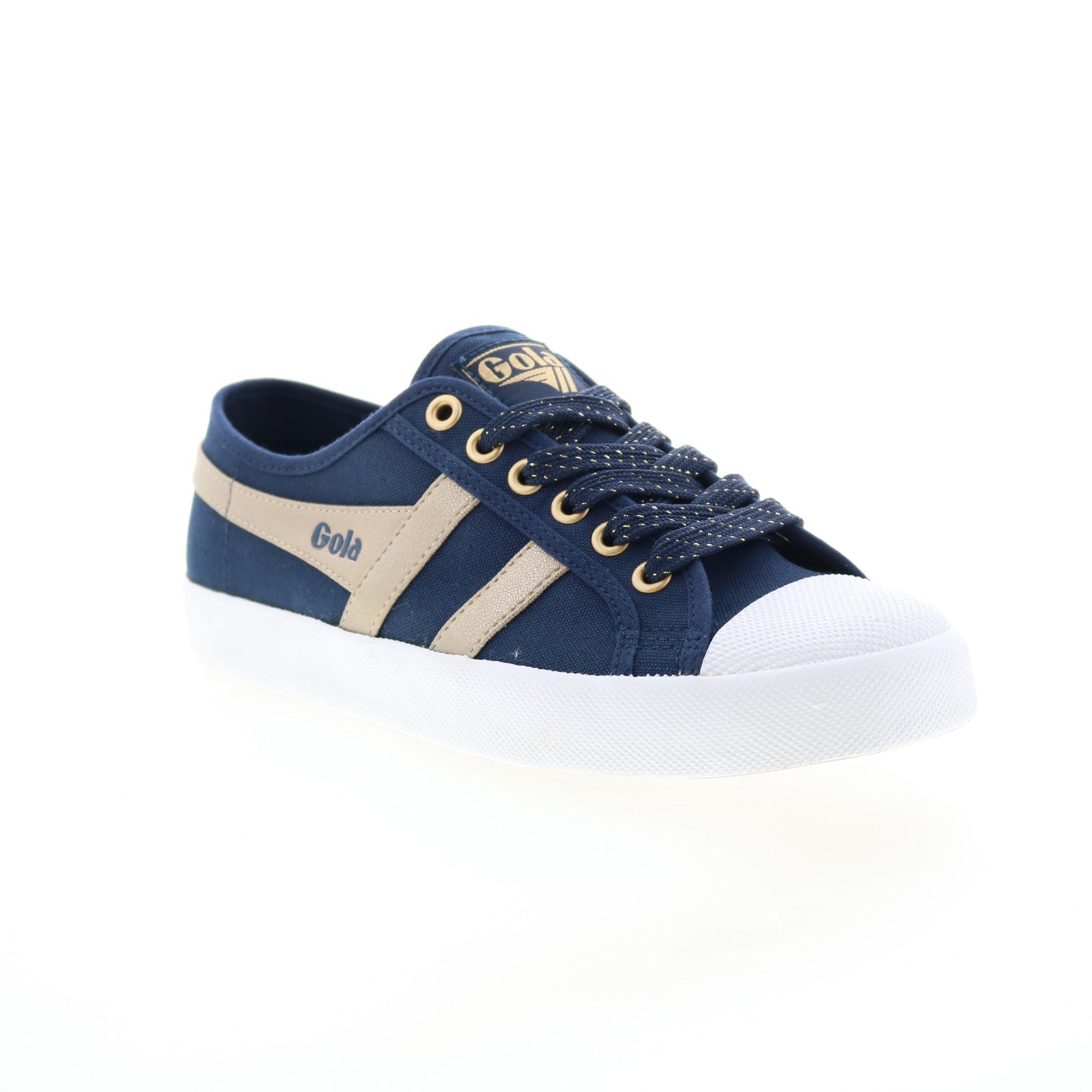 Gola Coaster CLA561 Womens Blue Canvas Lace Up Lifestyle Sneakers Shoes