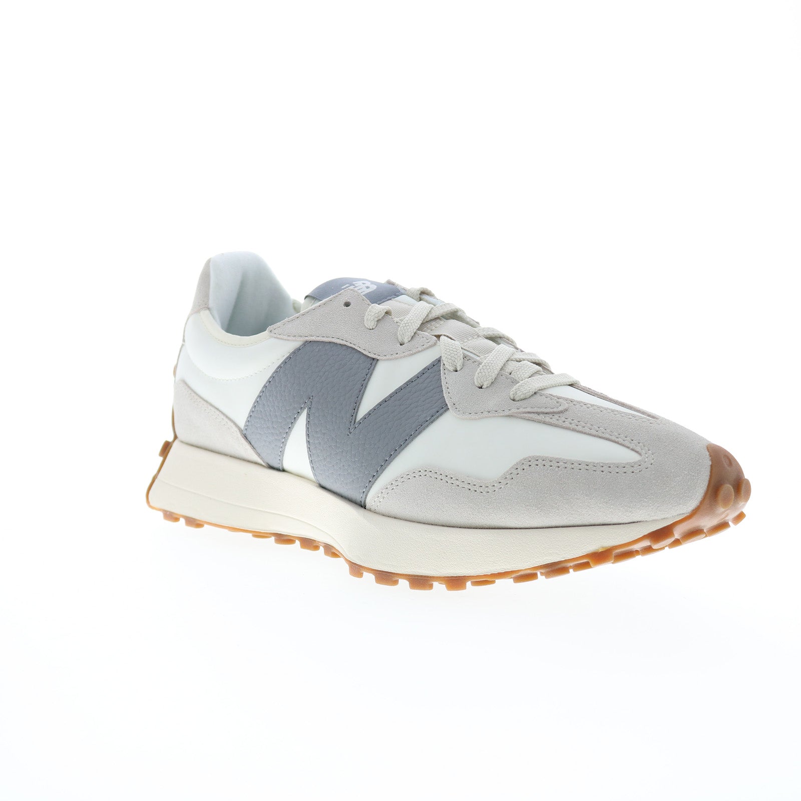 New Balance 327 U327LT Mens White Leather Lace Up Lifestyle Sneakers Shoes