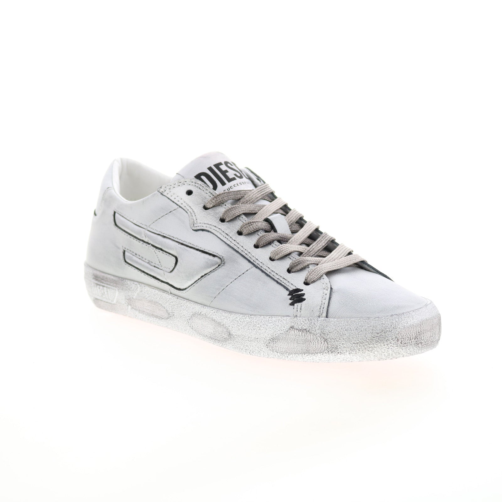 Diesel S-Leroji Low W Womens Silver Leather Lifestyle Sneakers Shoes