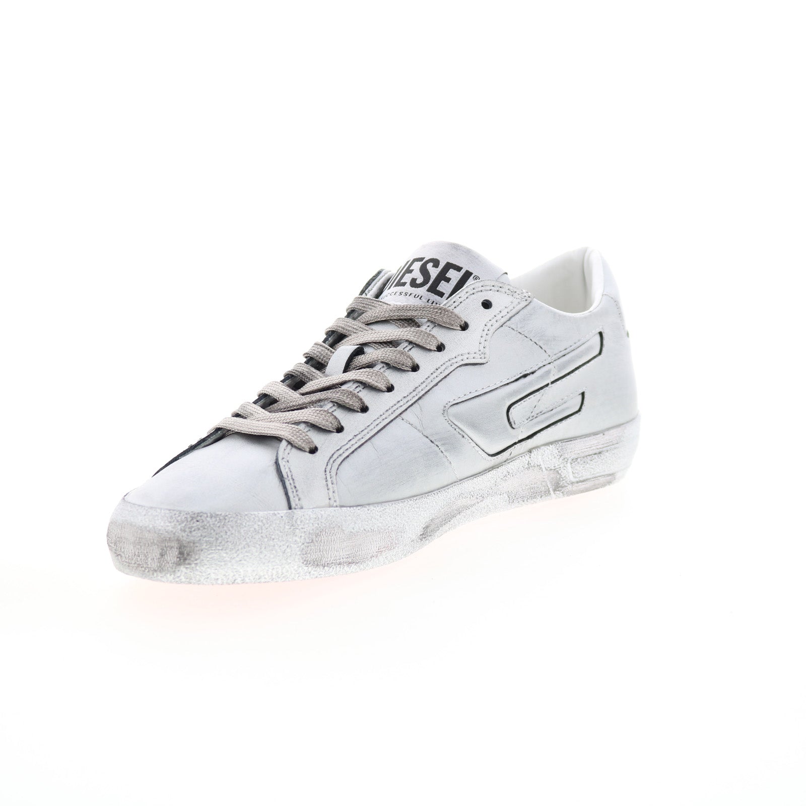 Diesel S-Leroji Low W Womens Silver Leather Lifestyle Sneakers Shoes