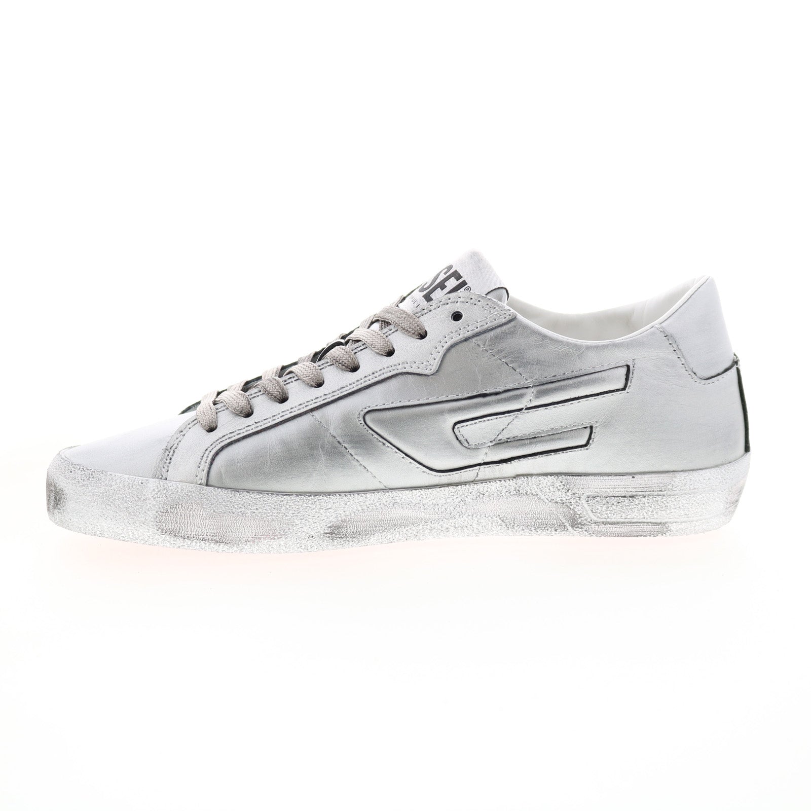 Diesel S-Leroji Low W Womens Silver Leather Lifestyle Sneakers Shoes