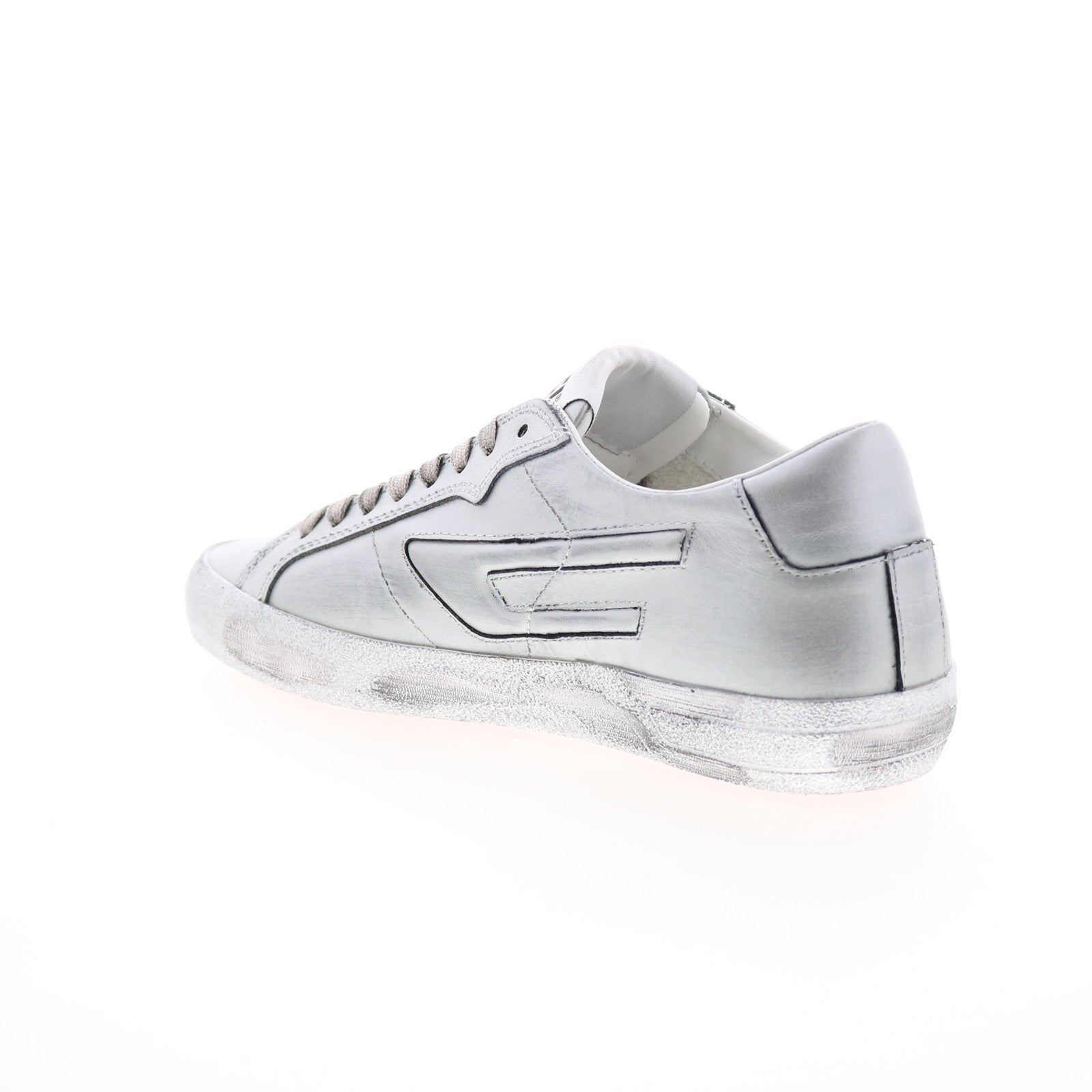 Diesel S-Leroji Low W Womens Silver Leather Lifestyle Sneakers Shoes