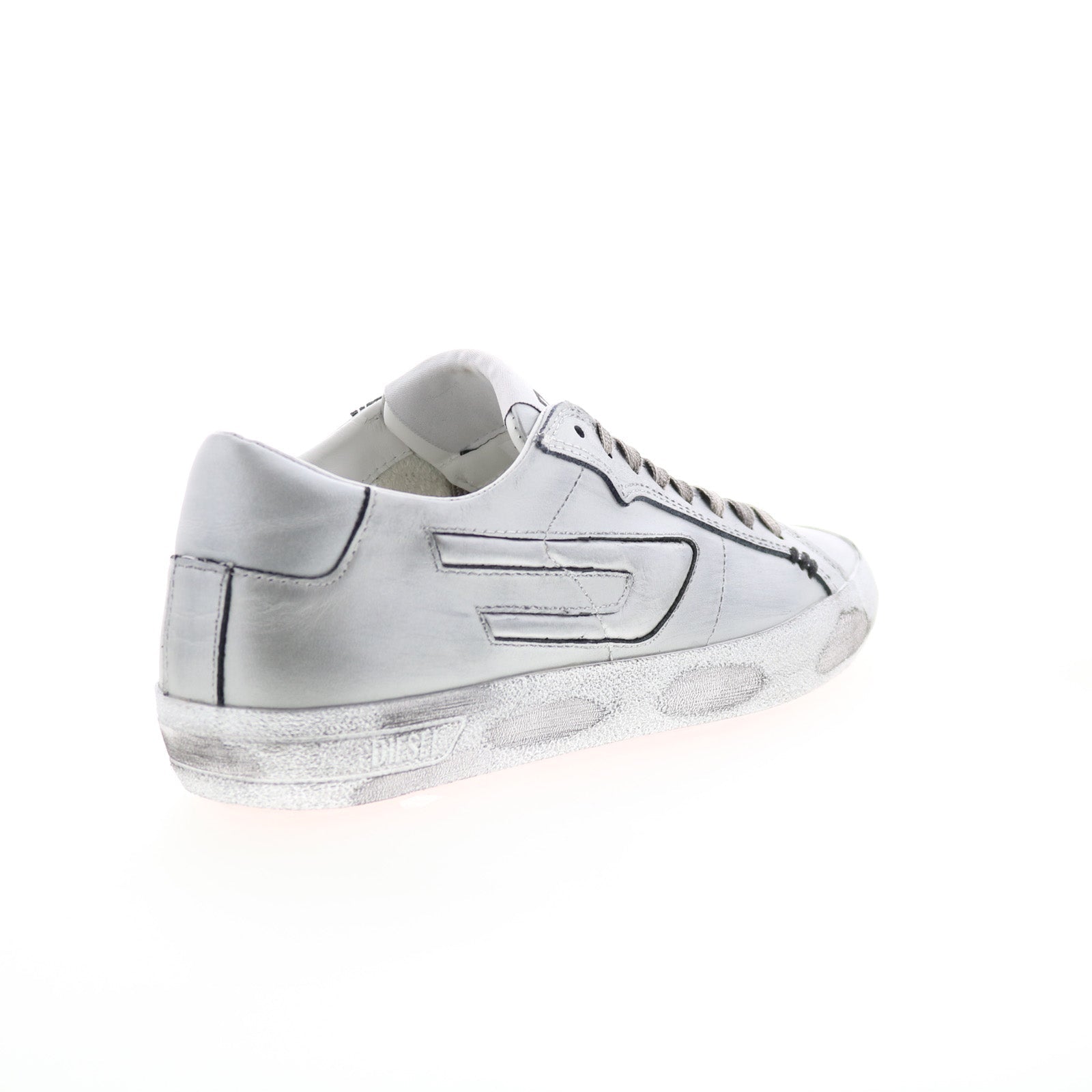 Diesel S-Leroji Low W Womens Silver Leather Lifestyle Sneakers Shoes